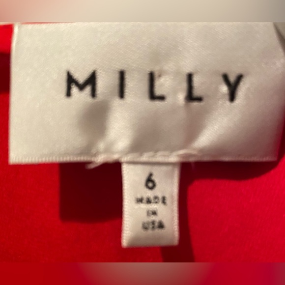 Milly Chiara Sleeveless Silk Blend Shift Dress w Knotted Scarf Hemline - Picture 9 of 9